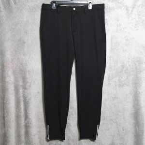 Avalon Golf Pants Mens 36 L Black Performance Jogger Stretch Zip Cuffs Preppy